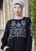 Readymade Black Embroidered Crape Abaya