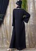 Black Hand Embroidered Bell Sleeved Abaya