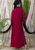 Readymade Black and Maroon Contrast Collar Abaya