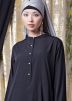 Readymade Flared Crape Abaya In Black