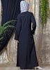 Readymade Flared Crape Abaya In Black