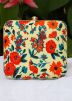 Floral Printed Cream Square Box Clutch