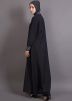 Readymade Black and Grey Contrast Collar Abaya