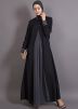 Readymade Black and Grey Contrast Collar Abaya