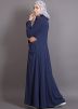 Readymade Navy Blue Flared Cotton Abaya