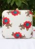 White Floral Printed Square Box Clutch