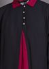 Black and Maroon Contrast Yoke Readymade Abaya