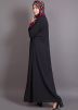 Black and Maroon Contrast Yoke Readymade Abaya