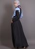 Black and Blue Frilled Design Readymade Abaya