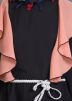 Black and Peach Frilled Pattern Readymade Abaya