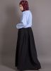 Blue and Black Pleated Design Readymade Abaya