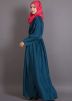 Blue Pleated Design Readymade Abaya