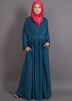 Blue Pleated Design Readymade Abaya