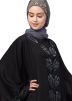 Black Readymade Sequined Kaftan Style Abaya