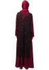 Readymade Maroon Twin Layered Embroidered Abaya