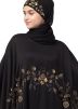 Black Readymade Embroidered Nida Kaftan