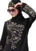 Black Readymade Stone Embellished Abaya