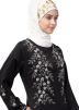 Black Readymade Beads Embroidered Abaya