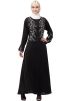 Black Readymade Beads Embroidered Abaya