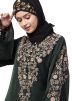 Green Readymade Abaya With Resham Embroidery