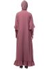 Pink Buttoned Front Readymade Abaya