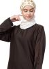 Brown Embroidered Readymade Abaya In Nida