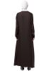 Brown Embroidered Readymade Abaya In Nida