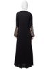 Black Embroidered Readymade Abaya With Pockets