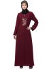 Maroon Pocketed Readymade Abaya