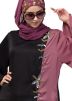 Readymade Black And Pink Hand Work Abaya