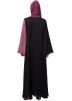 Readymade Black And Pink Hand Work Abaya