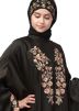 Black Readymade Thread Embroidered Kaftan