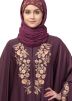 Purple Readymade Thread Embroidered Kaftan