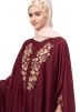 Maroon Readymade Thread Embroidered Kaftan