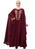 Maroon Readymade Thread Embroidered Kaftan