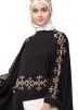 Black Readymade Resham Embroidered Nida Kaftan