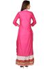 White Cotton Dress With Pink Long Kurti