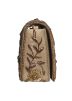 Floral Sequins Embroidered Beige Bag In Satin