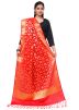 Woven Art Silk Dupatta In Red