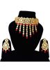 Golden Red Stone Studded Kundan Choker Set