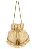 Golden Pearls Embroidered Velvet Potli Bags