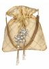 Golden Gota Embroidered Silk Potli Bag