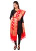 Woven Art Silk Dupatta In Red