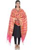 Pink And Yellow Chanderi Woven Dupatta