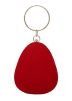 Red Velvet Oval Clutch Bag In Beads Work