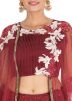 Maroon Hand Embroidered Long Top With Skirt