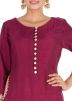 Maroon Hand Embroidered Kurta With Palazzo