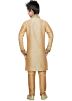 Readymade Beige Art Silk Kids Kurta Pajama