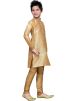 Readymade Beige Art Silk Kids Kurta Pajama