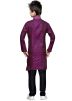 Readymade Purple Brocade Kids Kurta Pajama